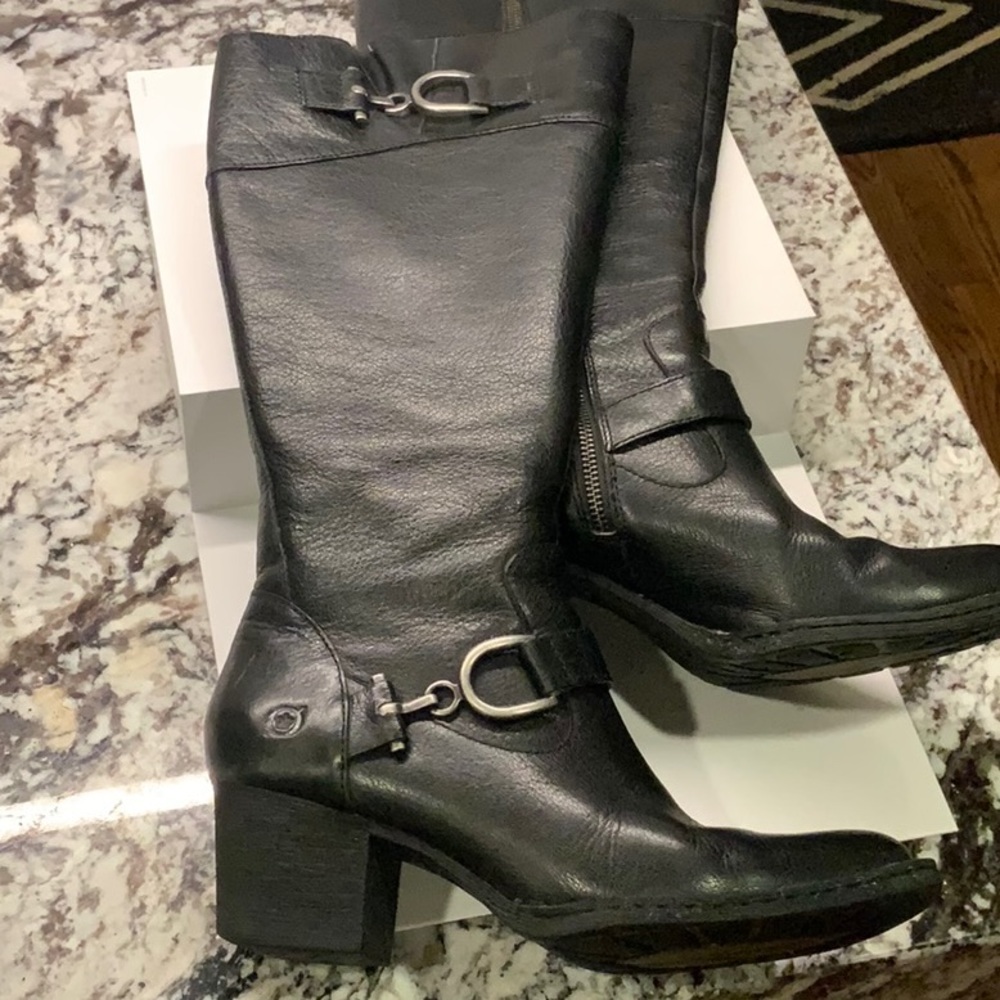 Born Evie Boots Horsebit Distressed Riding Western boots Black